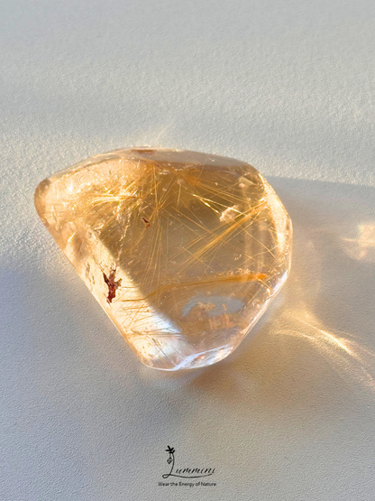 Natural Golden Rutilated Quartz Pocket Stone - 27g