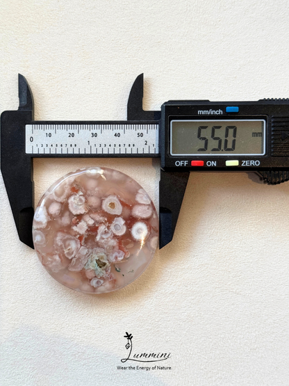 Natural Sakura Agate Round Hand Stone
