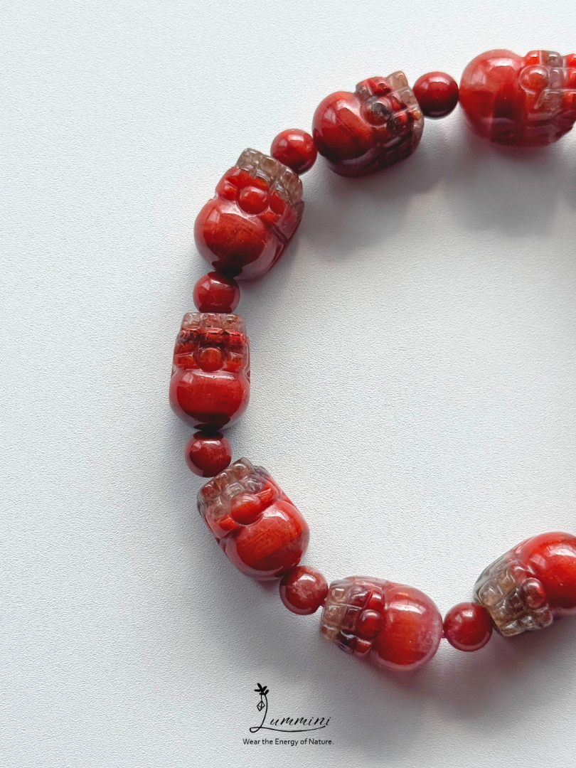 Natural Aurora 23 Thorn Rose Crystal Pixiu Bracelet – One of a Kind
