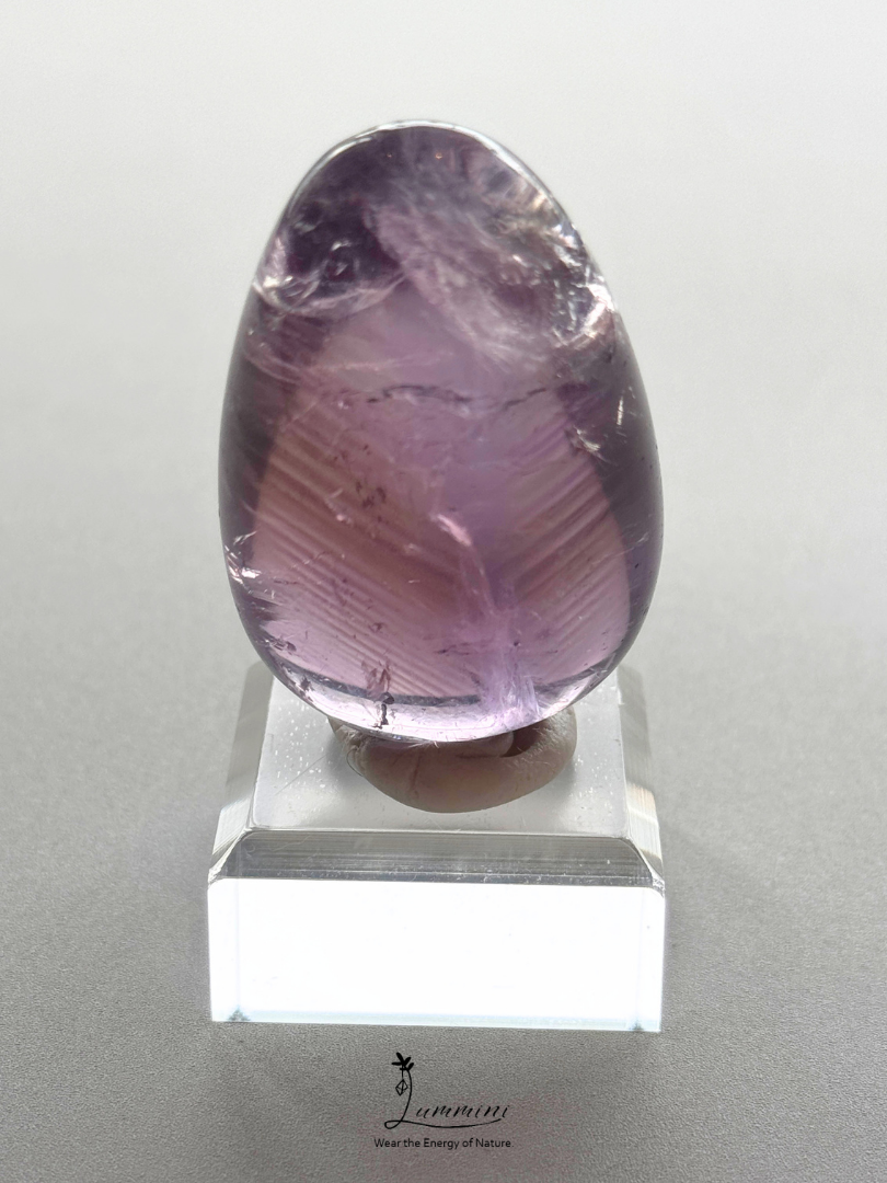 Natural Amethyst / Ametrine Pocket Stone with Smoky Brown Zoning & Phantom Layers – 38g, 50mm
