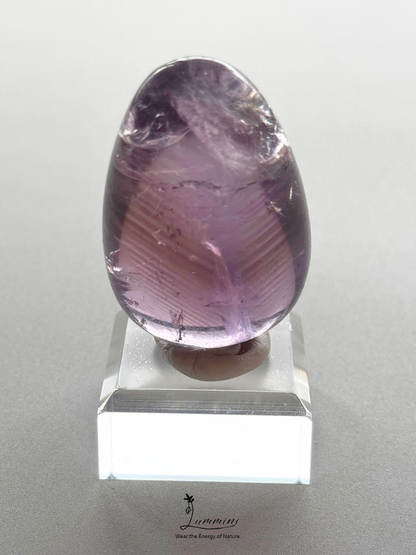 Natural Amethyst / Ametrine Pocket Stone with Smoky Brown Zoning & Phantom Layers – 38g, 50mm