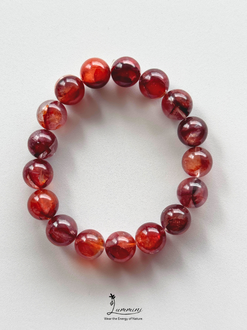 Fire Quartz / Flower Inclusion Quartz 12.5mm - One of a Kind