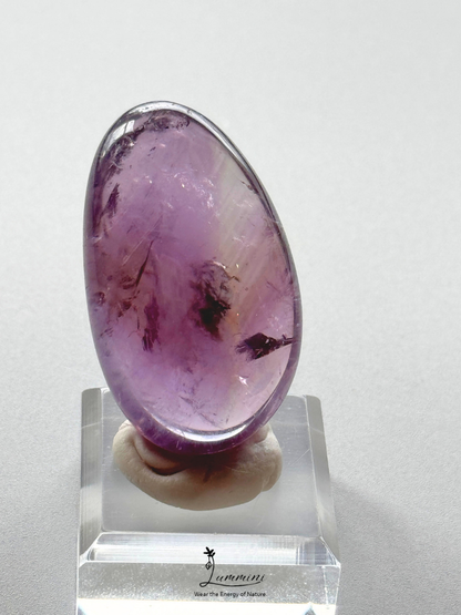 Natural Amethyst / Ametrine Pocket Stone with Smoky Brown Zoning & Phantom Layers – 38g, 50mm