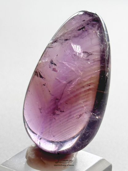 Natural Amethyst / Ametrine Pocket Stone with Smoky Brown Zoning & Phantom Layers – 38g, 50mm