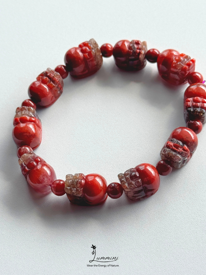 Natural Aurora 23 Thorn Rose Crystal Pixiu Bracelet – One of a Kind