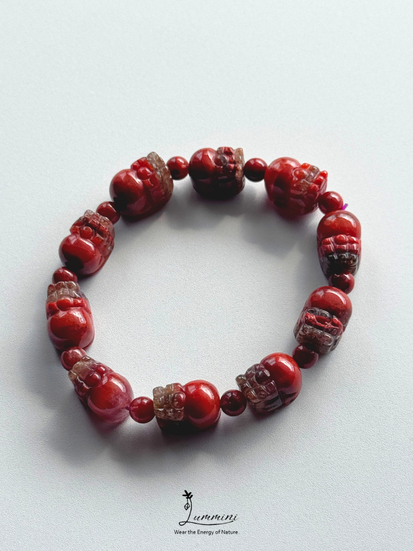 Natural Aurora 23 Thorn Rose Crystal Pixiu Bracelet – One of a Kind