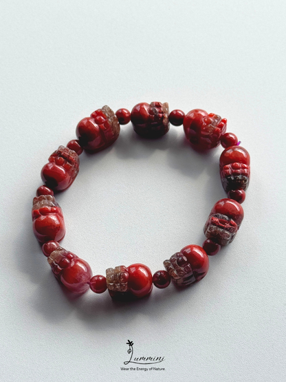 Natural Aurora 23 Thorn Rose Crystal Pixiu Bracelet – One of a Kind