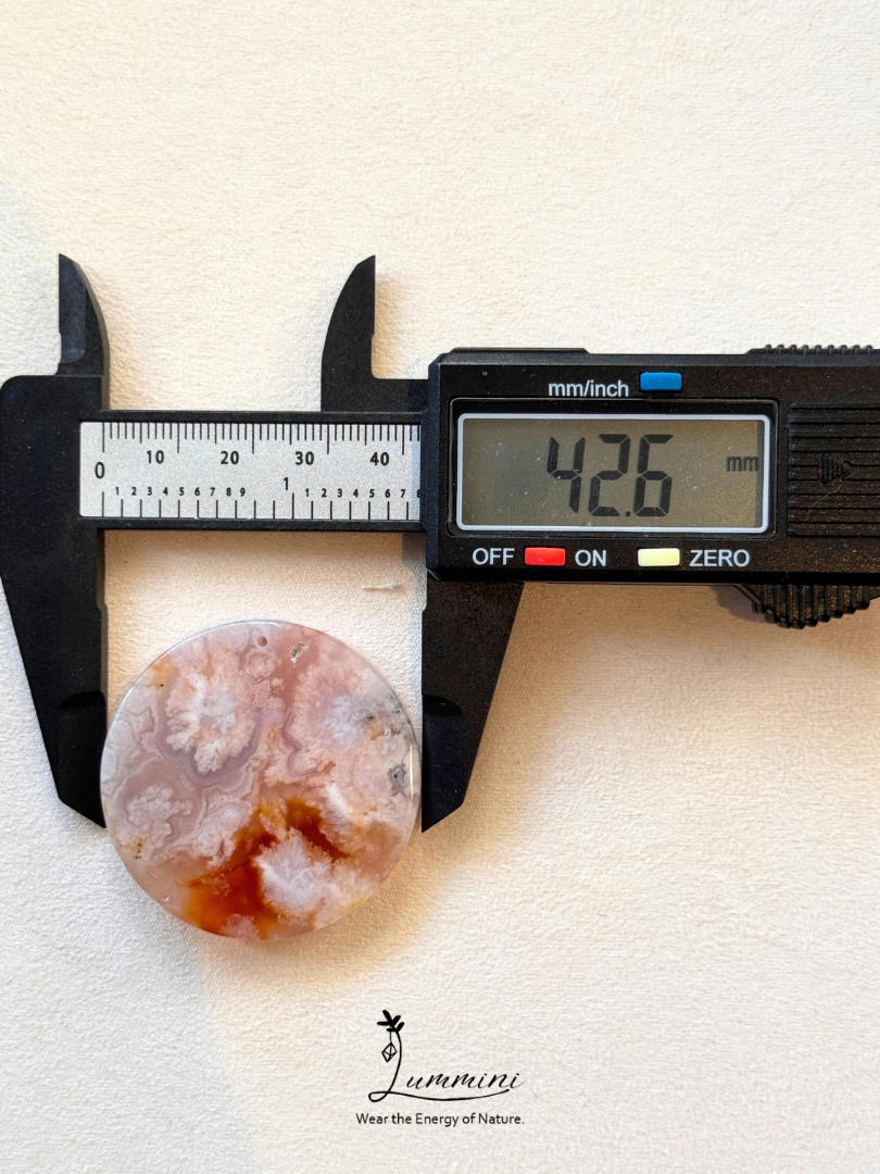 Natural Sakura Agate Round Pendant
