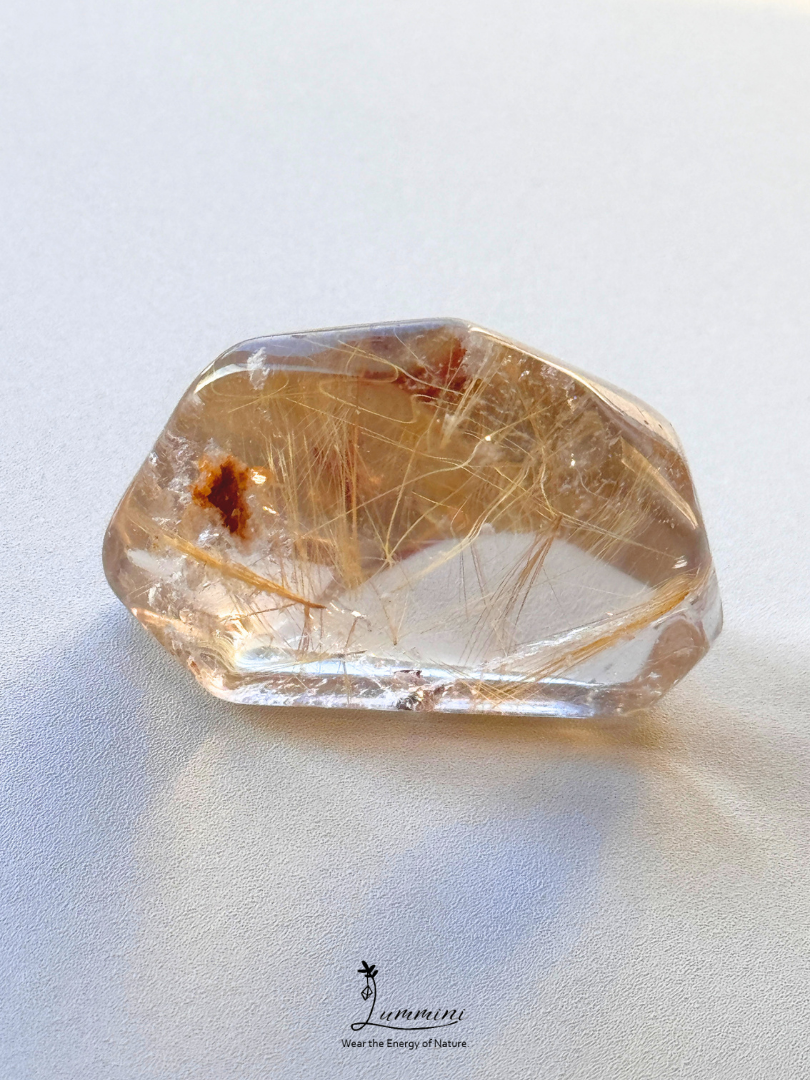 Natural Golden Rutilated Quartz Pocket Stone - 27g