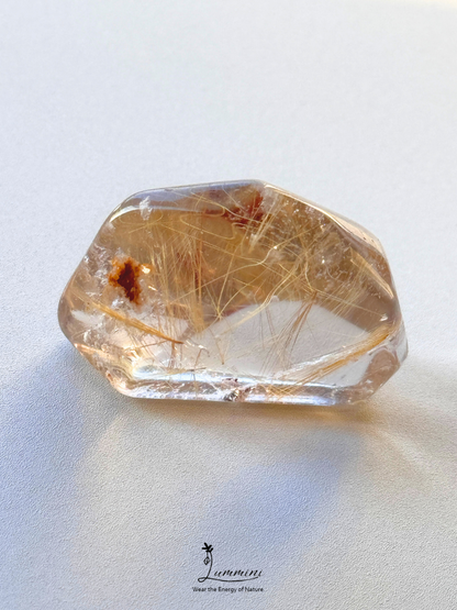 Natural Golden Rutilated Quartz Pocket Stone - 27g