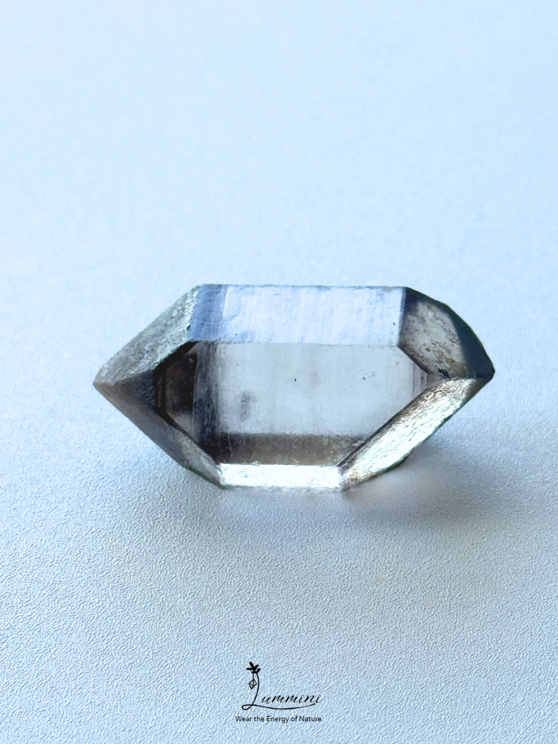 Rare & Special Natural Herkimer Diamond Double-Terminated Smoky Quartz with with Akashic Lines – 28mm