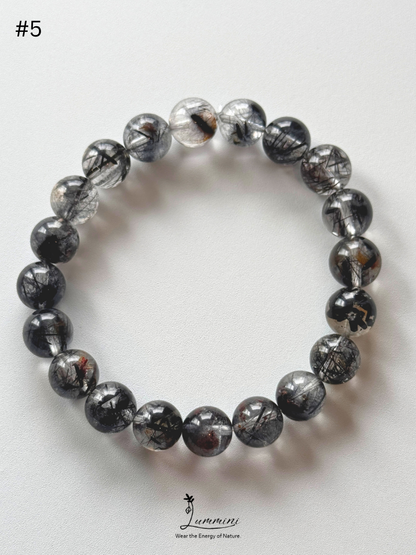Natural Tourmalinated Quartz Bracelet