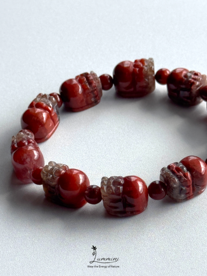 Natural Aurora 23 Thorn Rose Crystal Pixiu Bracelet – One of a Kind