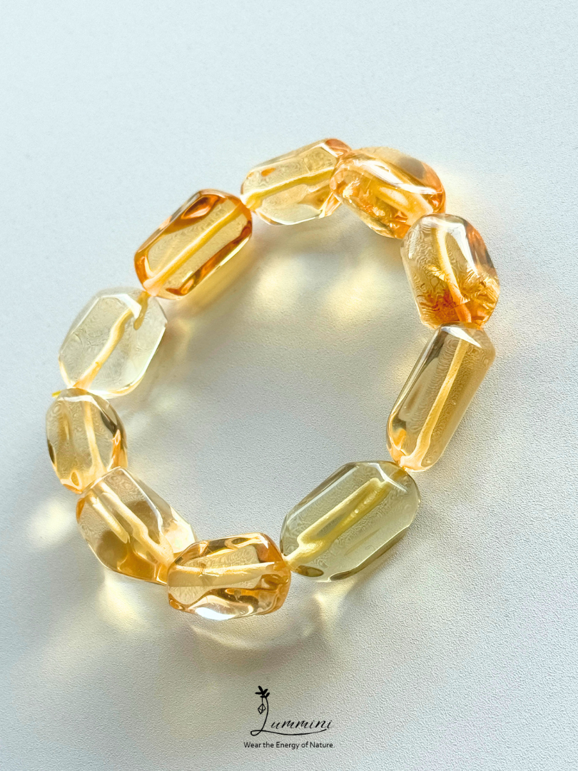 Premium Brazil Natural Citrine Freeform Bracelet – 12–13 mm, One of a Kind, Gift Ready