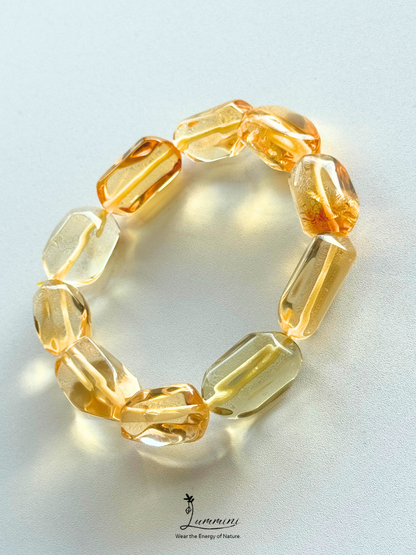 Premium Brazil Natural Citrine Freeform Bracelet – 12–13 mm, One of a Kind, Gift Ready