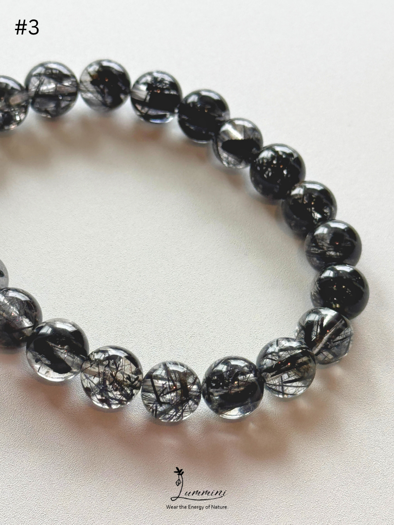 Natural Tourmalinated Quartz Bracelet