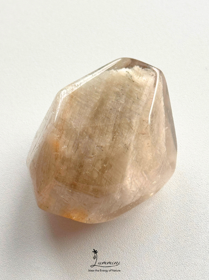 Natural Layered Inclusion Quartz Freeform pocket stone - 40g