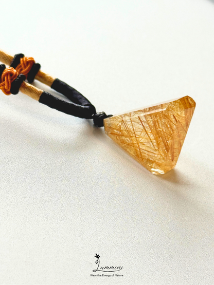 Artisan Natural Gold Rutilated Quartz Matching Necklace Set – Pair, Gift Selection, Gift Ready, Value Pack!!