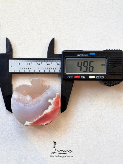 Natural Sakura Agate Apple Carving – One of a Kind