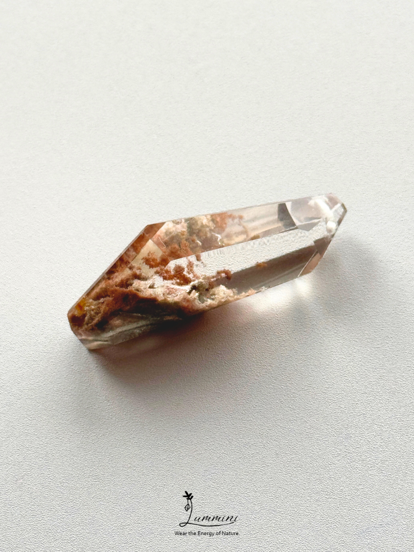Natural Garden Quartz Point Pendant with Scenic Mineral Inclusions – One of a Kind