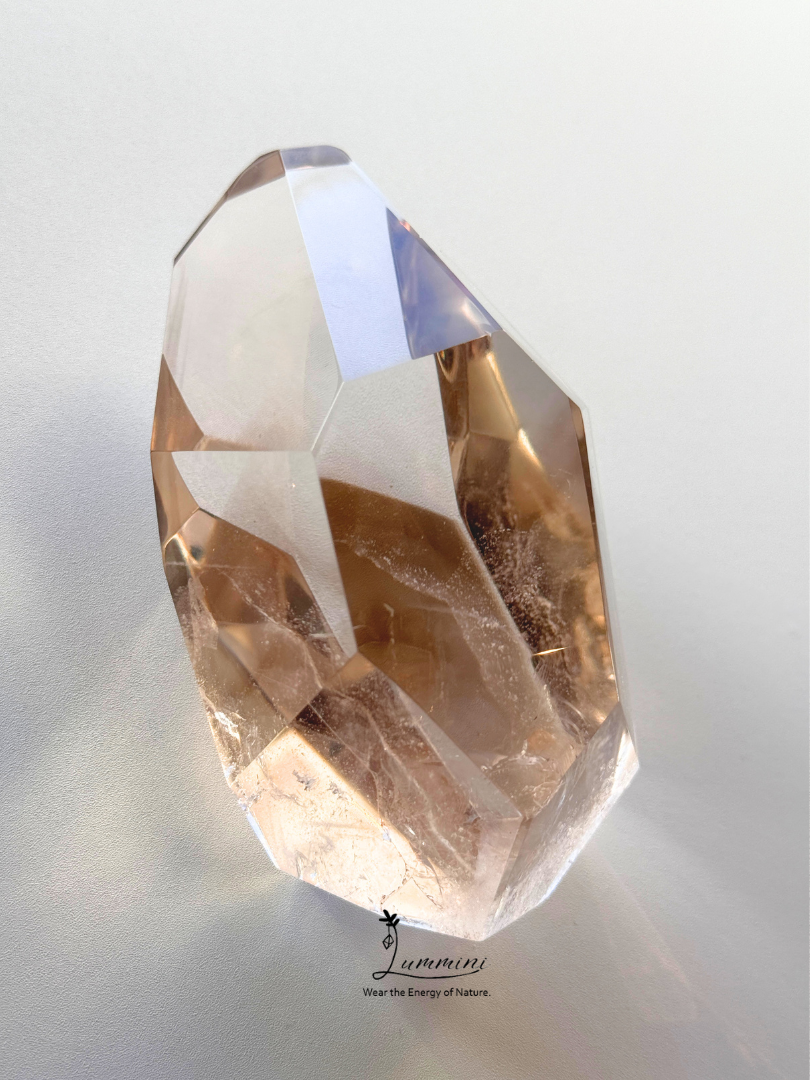 Large AAA Natural Smoky Quartz Freeform Display Stone – Multi-Faceted Hand Cut – 300g, 97mm