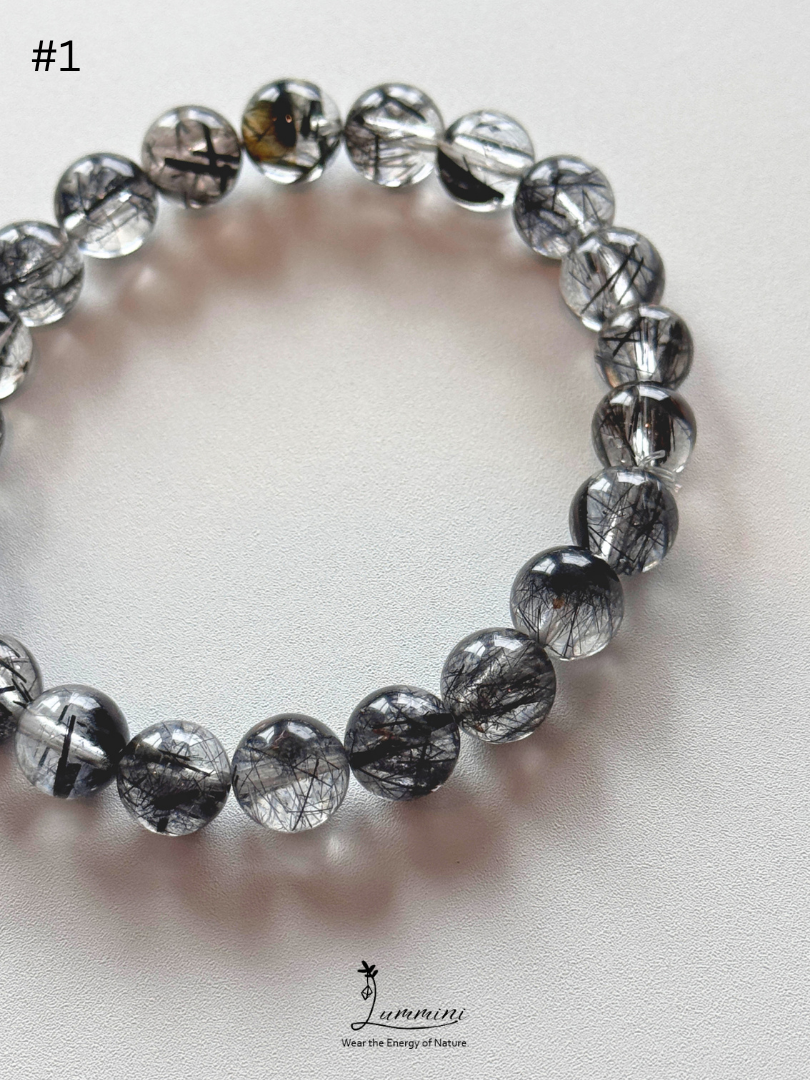 Natural Tourmalinated Quartz Bracelet