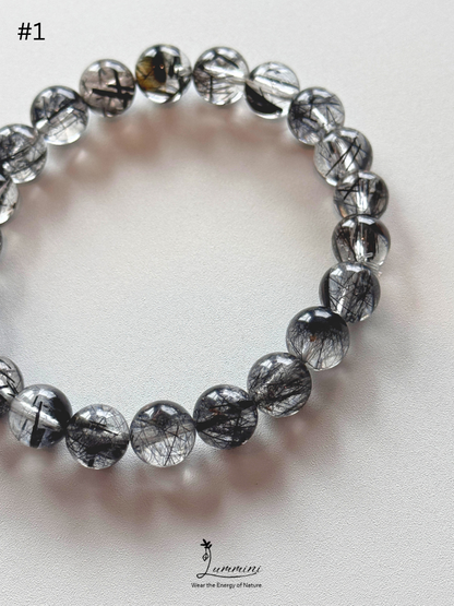 Natural Tourmalinated Quartz Bracelet