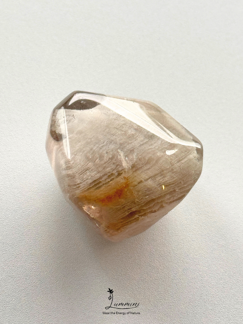 Natural Layered Inclusion Quartz Freeform pocket stone - 40g