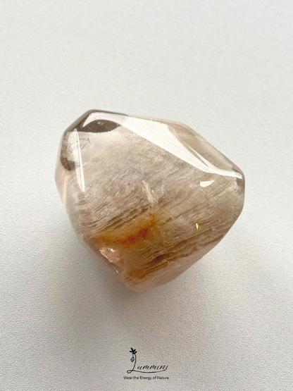 Natural Layered Inclusion Quartz Freeform pocket stone - 40g