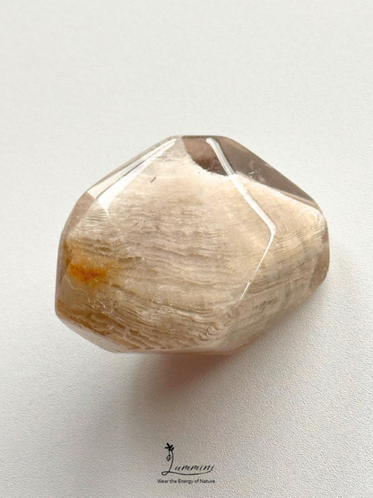 Natural Layered Inclusion Quartz Freeform pocket stone - 40g