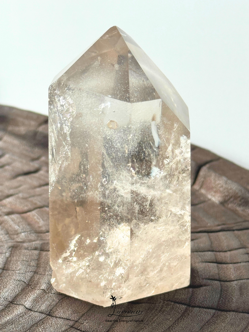Natural Brazilian Smoky Quartz Phantom Quartz Tower – Hidden Mountain Formation – 280g, 8.7cm