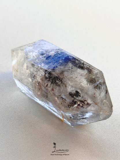 Natural Guizhou Herkimer Quartz Point – Original Skin – Black Flowing Sand Inclusion – 42g, 59mm