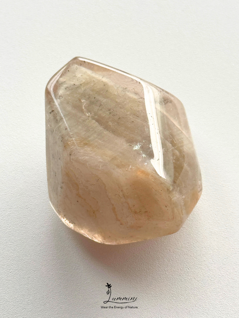 Natural Layered Inclusion Quartz Freeform pocket stone - 40g