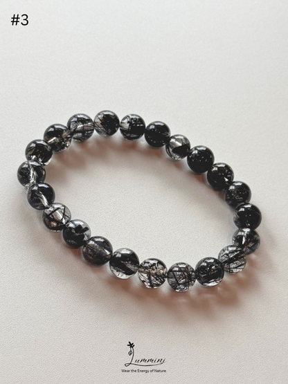 Natural Tourmalinated Quartz Bracelet