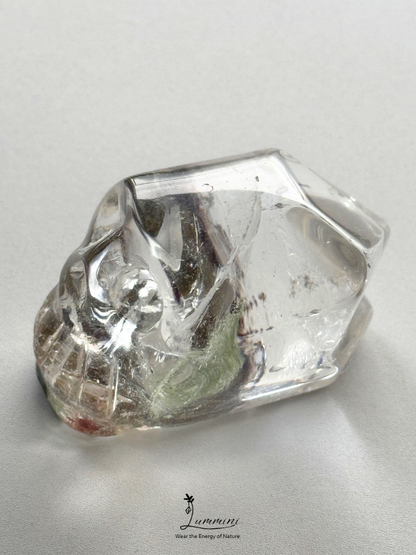 Natural Garden Quartz Skull Carving – Hand Carved - 110g, One of a Kind