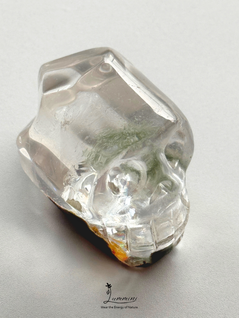 Natural Garden Quartz Skull Carving – Hand Carved - 110g, One of a Kind