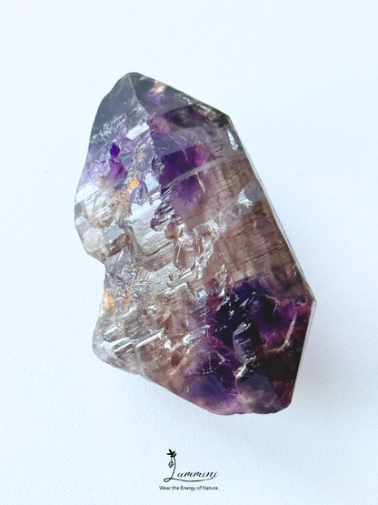 Rare!! Natural Zimbabwe Super Seven Double Terminated Raw Crystal with Skeletal & Circuit Board Formation – 27g, 45.5mm