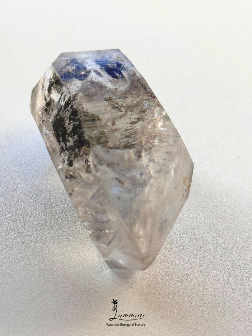 Natural Guizhou Herkimer Quartz Point – Original Skin – Black Flowing Sand Inclusion – 42g, 59mm