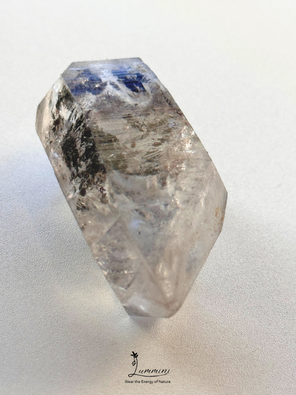 Natural Guizhou Herkimer Quartz Point – Original Skin – Black Flowing Sand Inclusion – 42g, 59mm