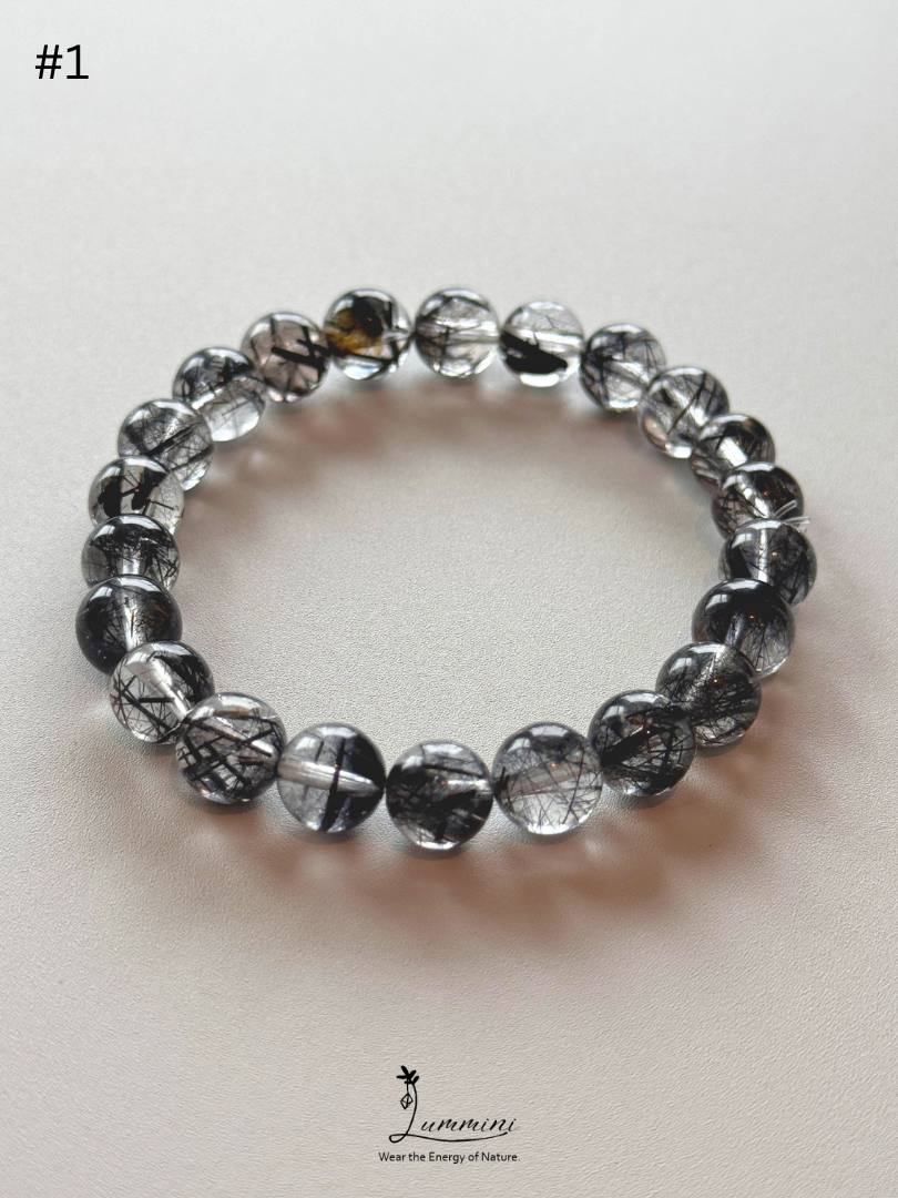 Natural Tourmalinated Quartz Bracelet