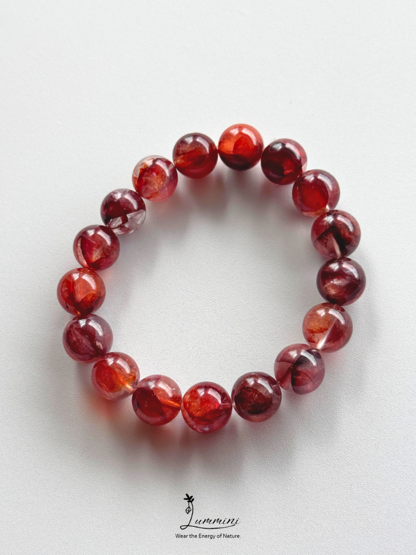 Fire Quartz / Flower Inclusion Quartz 12.5mm - One of a Kind