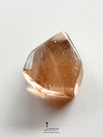Natural Rutilated Quartz Pocket Stone – Grass & Floral Scene - 33g