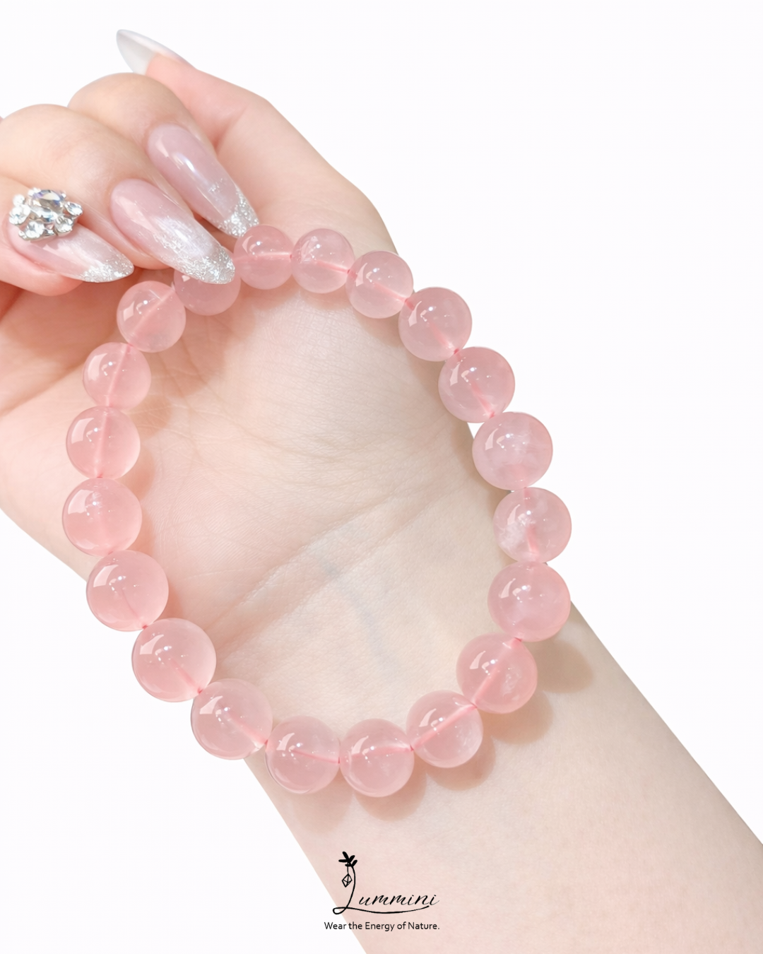 Madagascar Rose Quartz Bracelet · Soft Love Energy · 9mm / 14mm