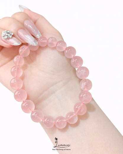 Madagascar Rose Quartz Bracelet · Soft Love Energy · 9mm / 14mm