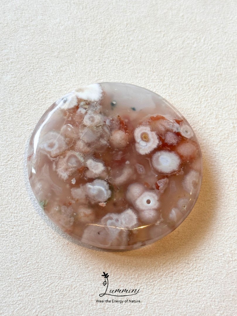 Natural Sakura Agate Round Hand Stone