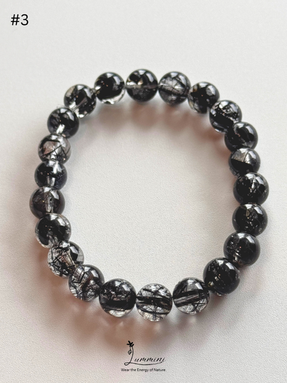 Natural Tourmalinated Quartz Bracelet