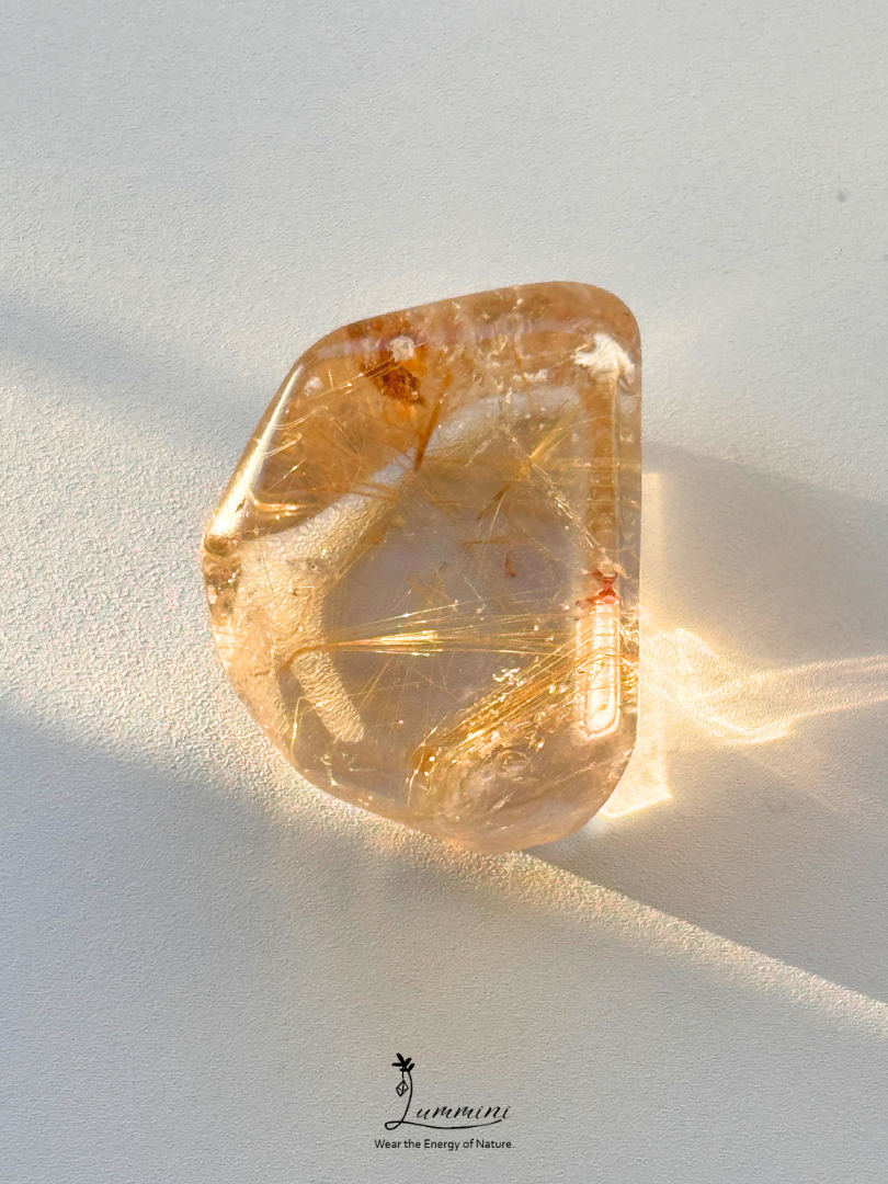Natural Golden Rutilated Quartz Pocket Stone - 27g