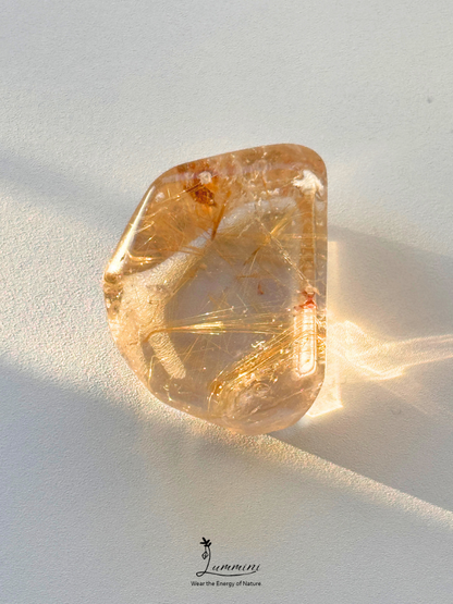 Natural Golden Rutilated Quartz Pocket Stone - 27g