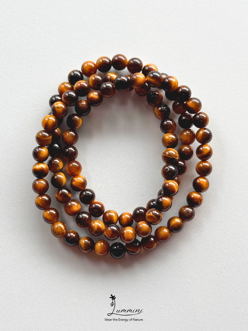Natural Yellow Tiger’s Eye Triple-Wrap Bracelet