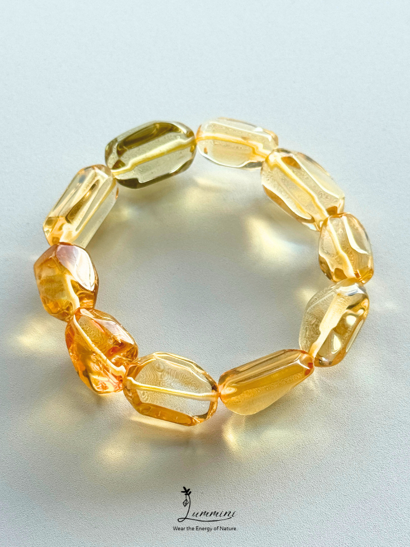 Premium Brazil Natural Citrine Freeform Bracelet – 12–13 mm, One of a Kind, Gift Ready